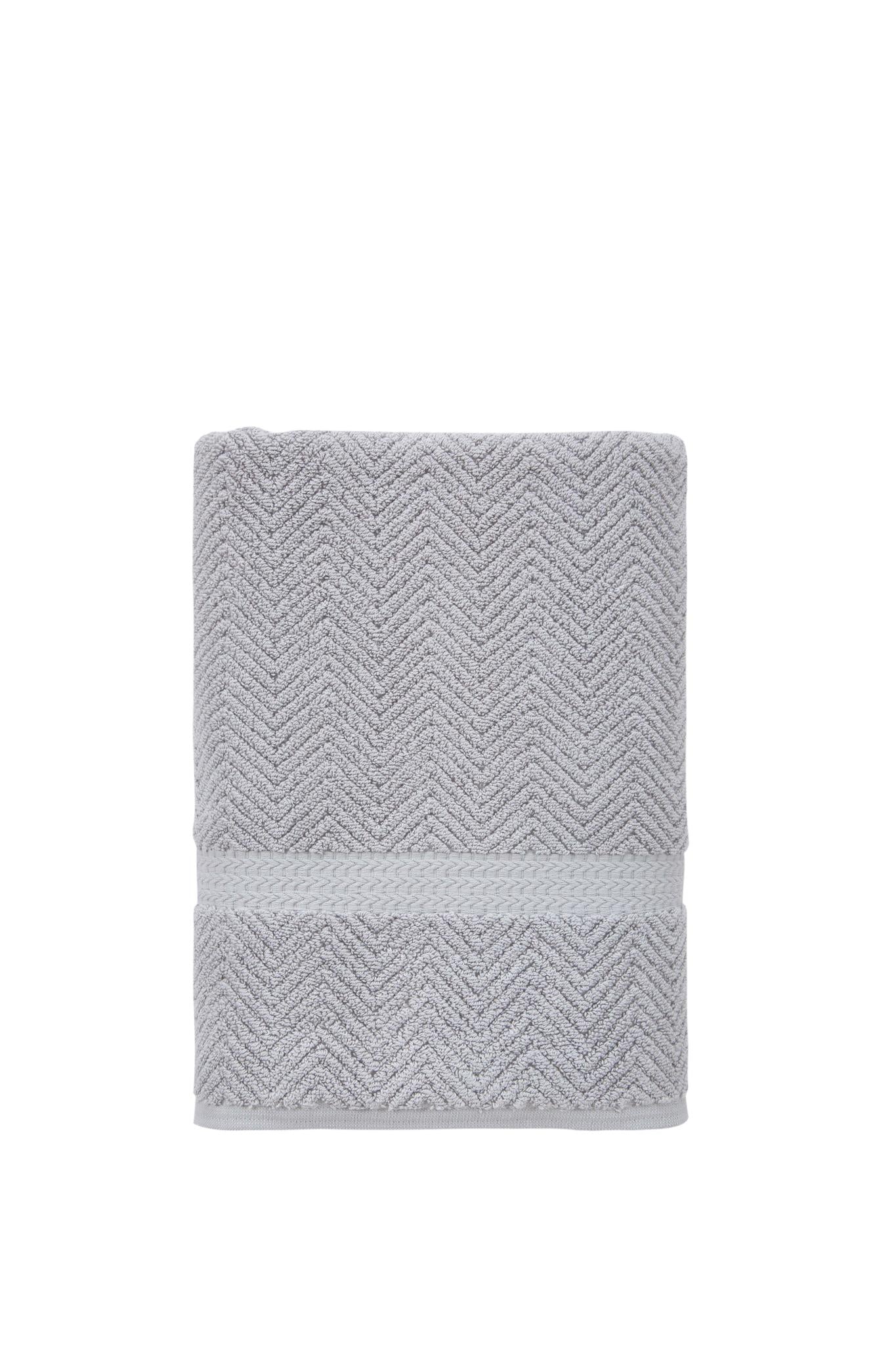 Light Gray Chevron Turkish Cotton 27" X 54" Bath Towel