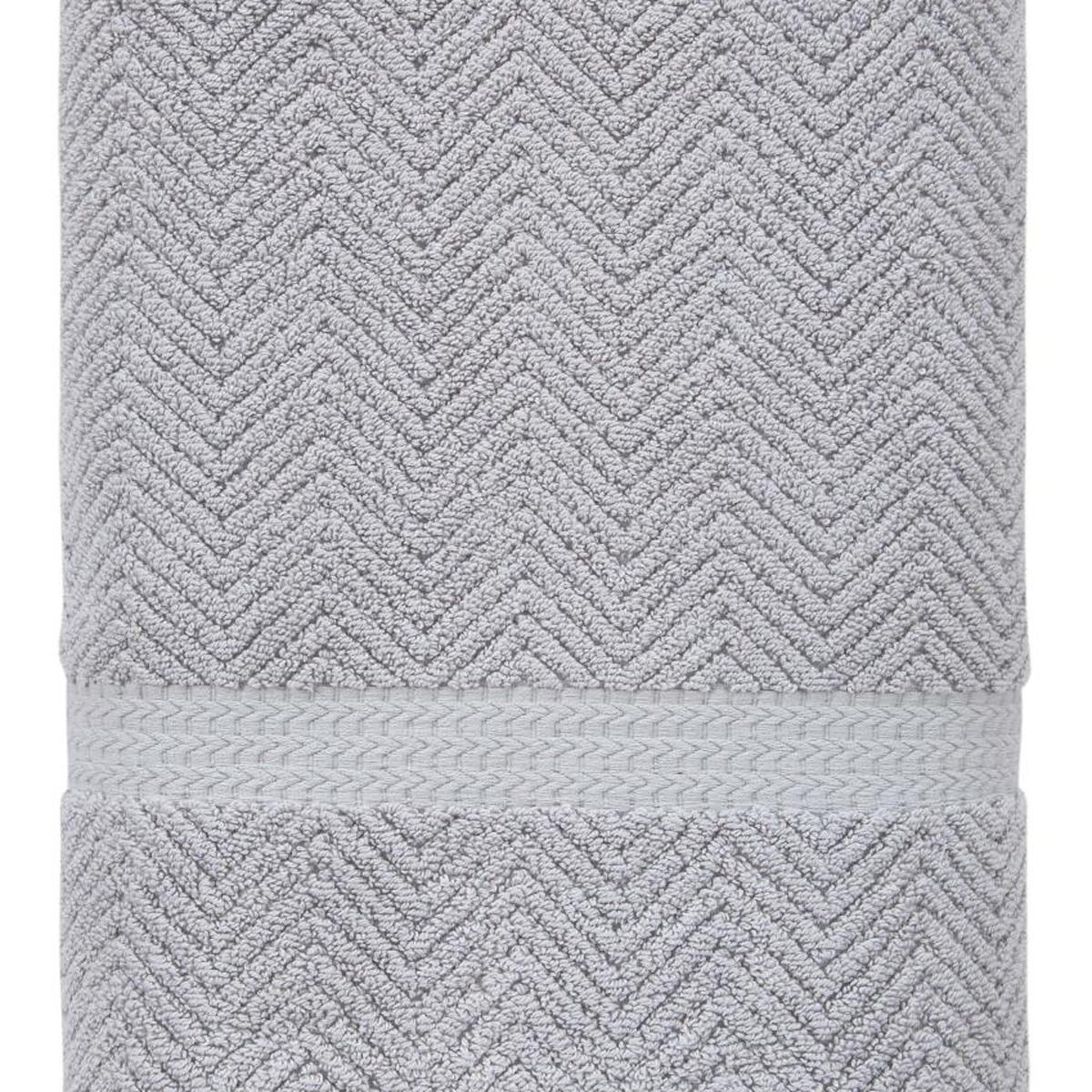 Light Gray Chevron Turkish Cotton 27" X 54" Bath Towel