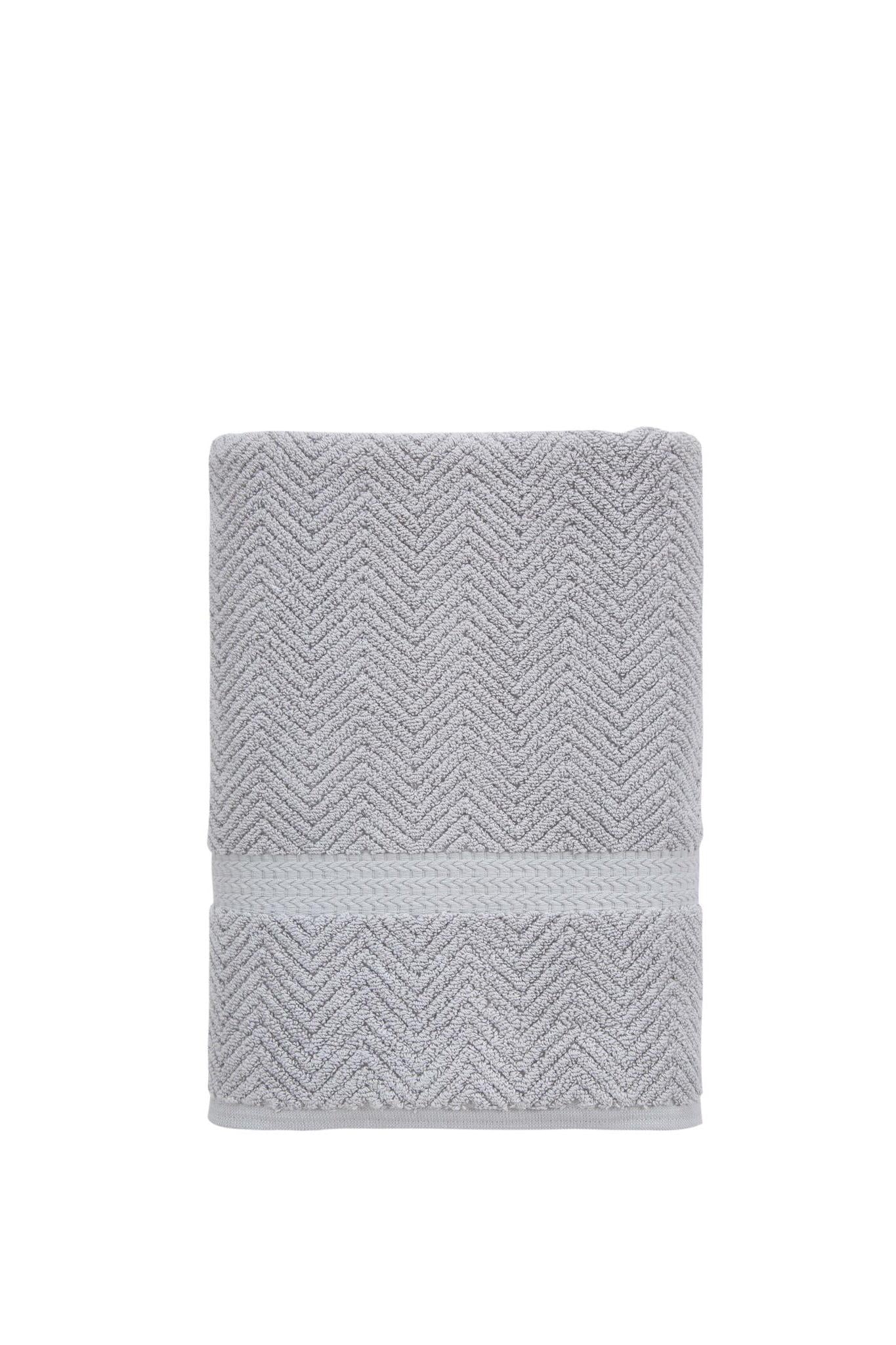 Light Gray Chevron Turkish Cotton 27" X 54" Bath Towel