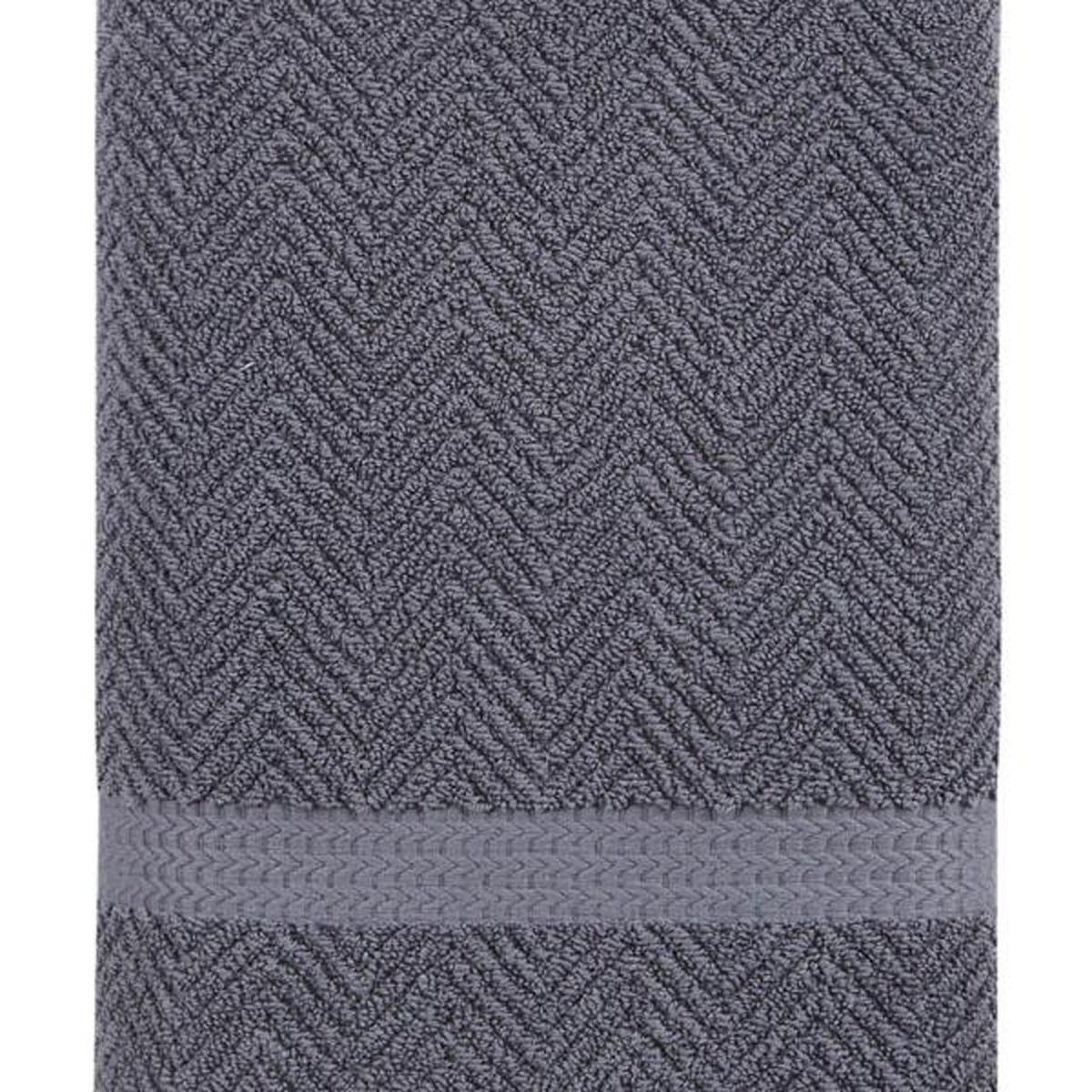 Dark Gray Chevron Turkish Cotton 27" X 54" Bath Towel