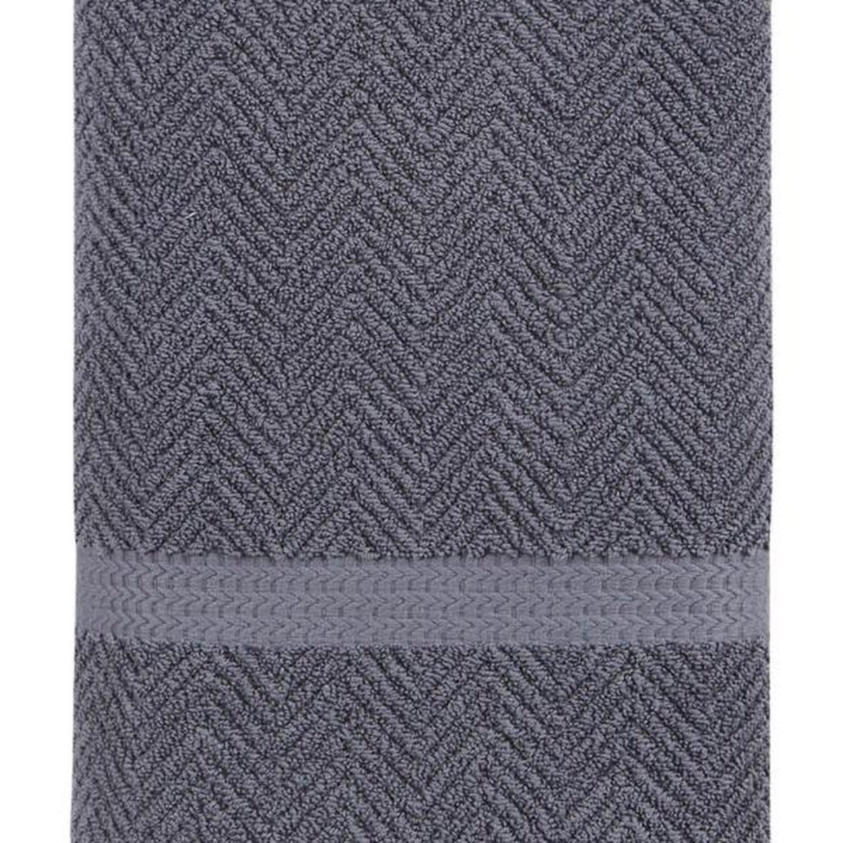 Dark Gray Chevron Turkish Cotton 27" X 54" Bath Towel
