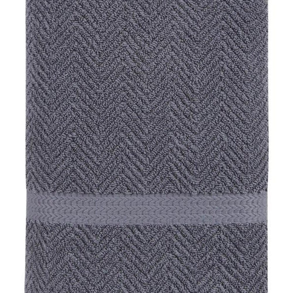 White Chevron Turkish Cotton 27" X 54" Bath Towel