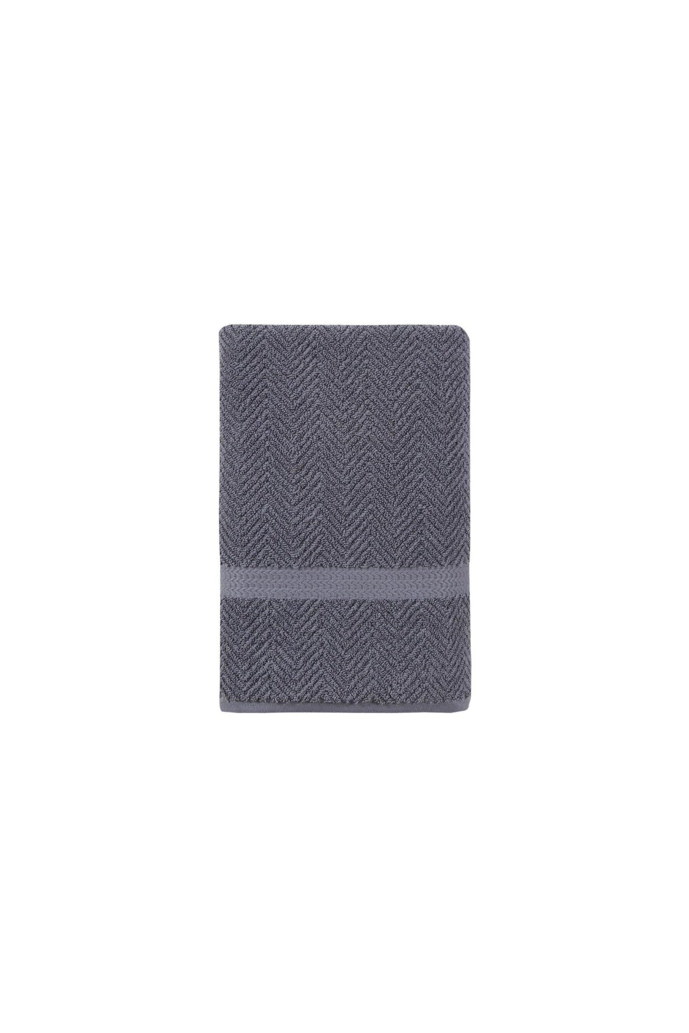 Dark Gray Chevron Turkish Cotton 27" X 54" Bath Towel