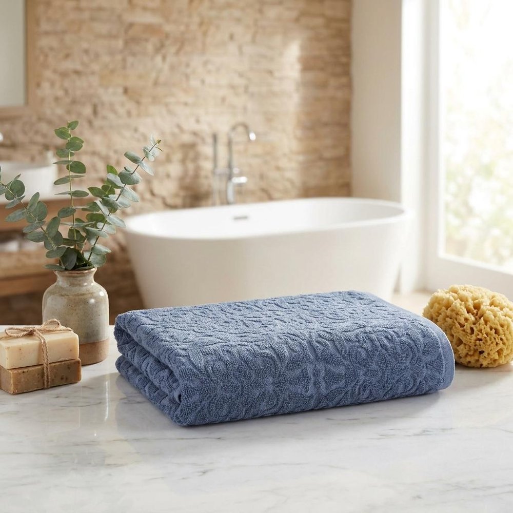 Light Brown Turkish Cotton 27" X 54" Damask Bath Towel