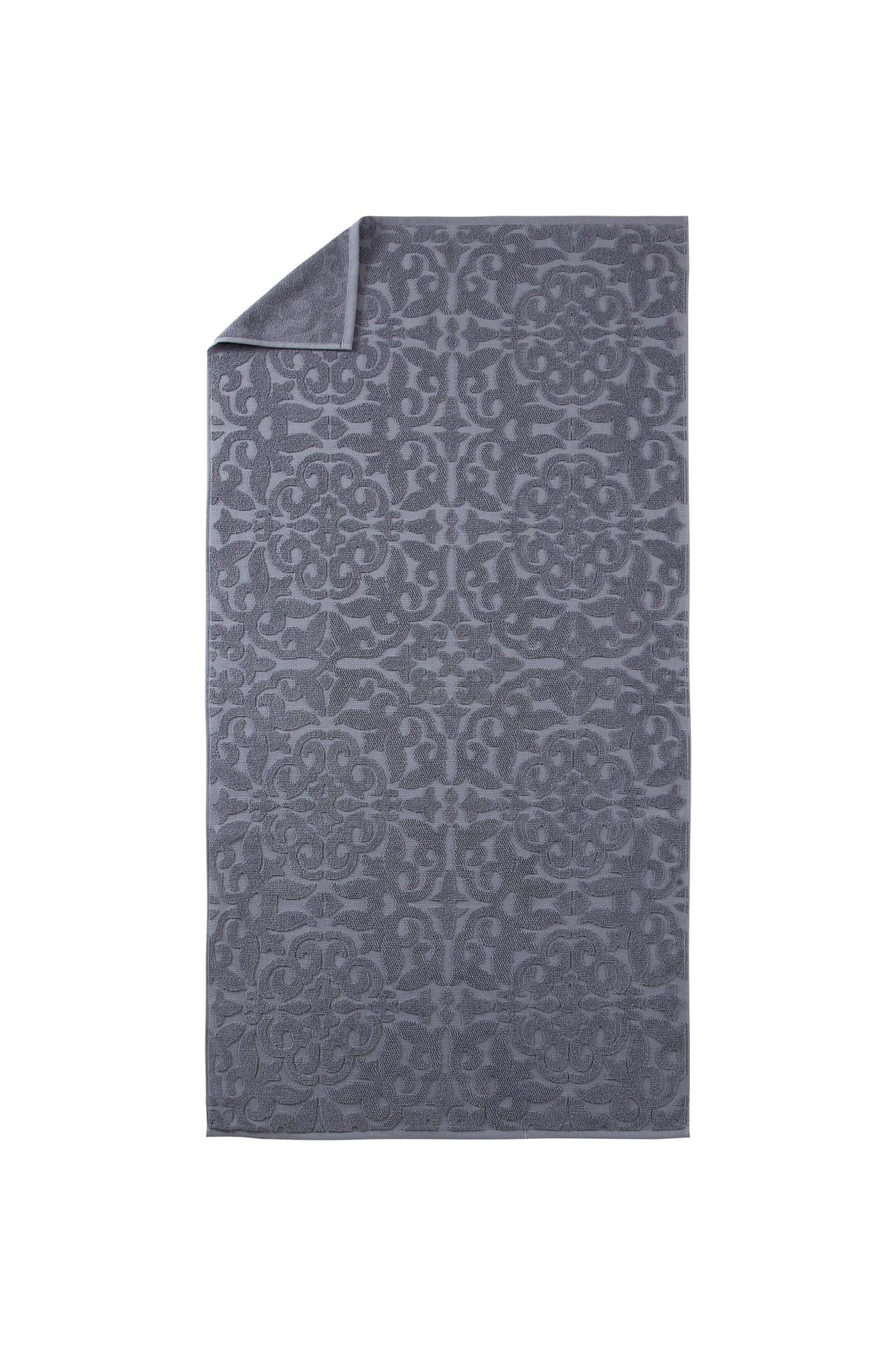 Dark Gray Turkish Cotton 27" X 54" Damask Bath Towel