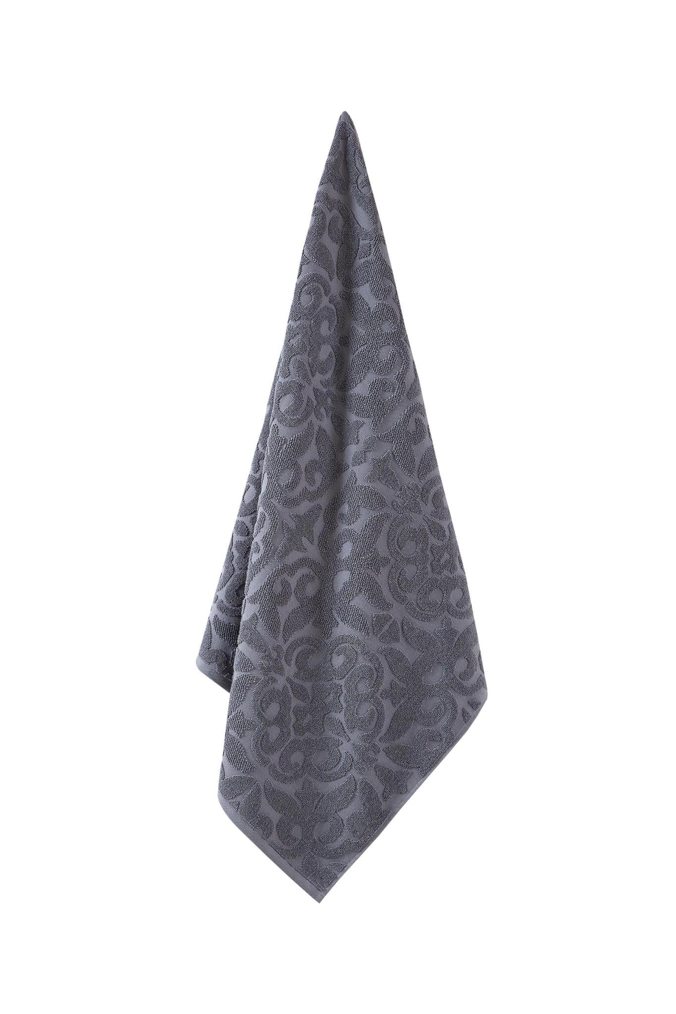 Dark Gray Turkish Cotton 27" X 54" Damask Bath Towel