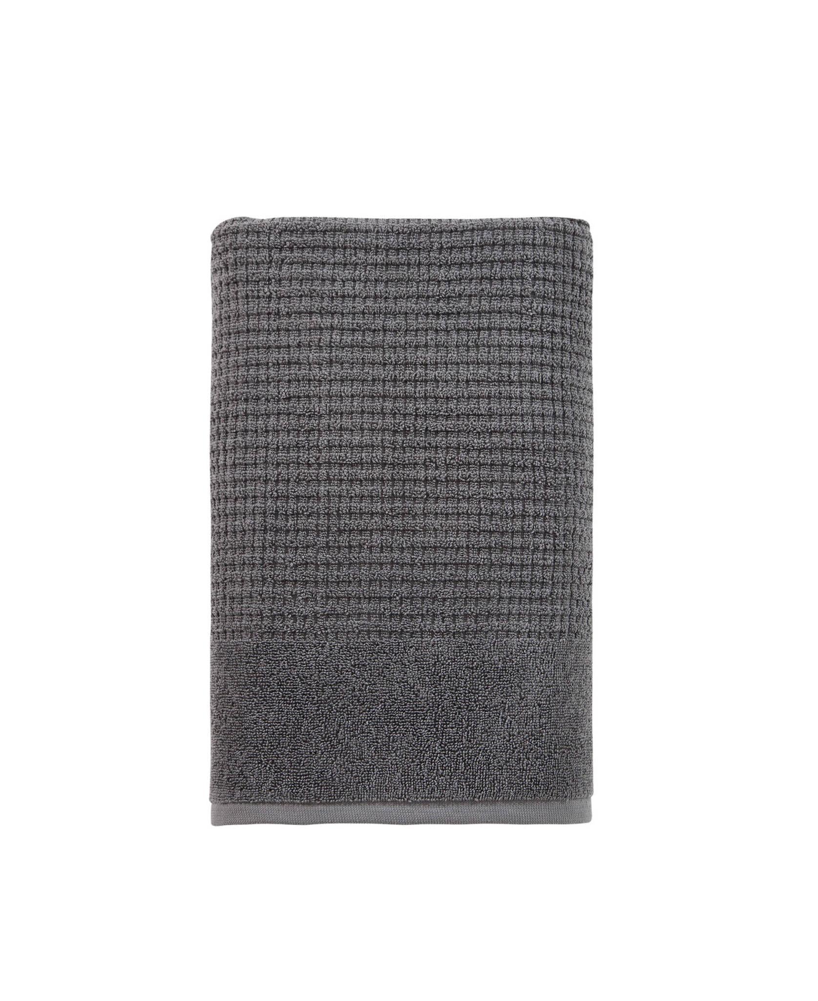 Dark Gray Turkish Cotton 27" X 54" Checkered Bath Towel