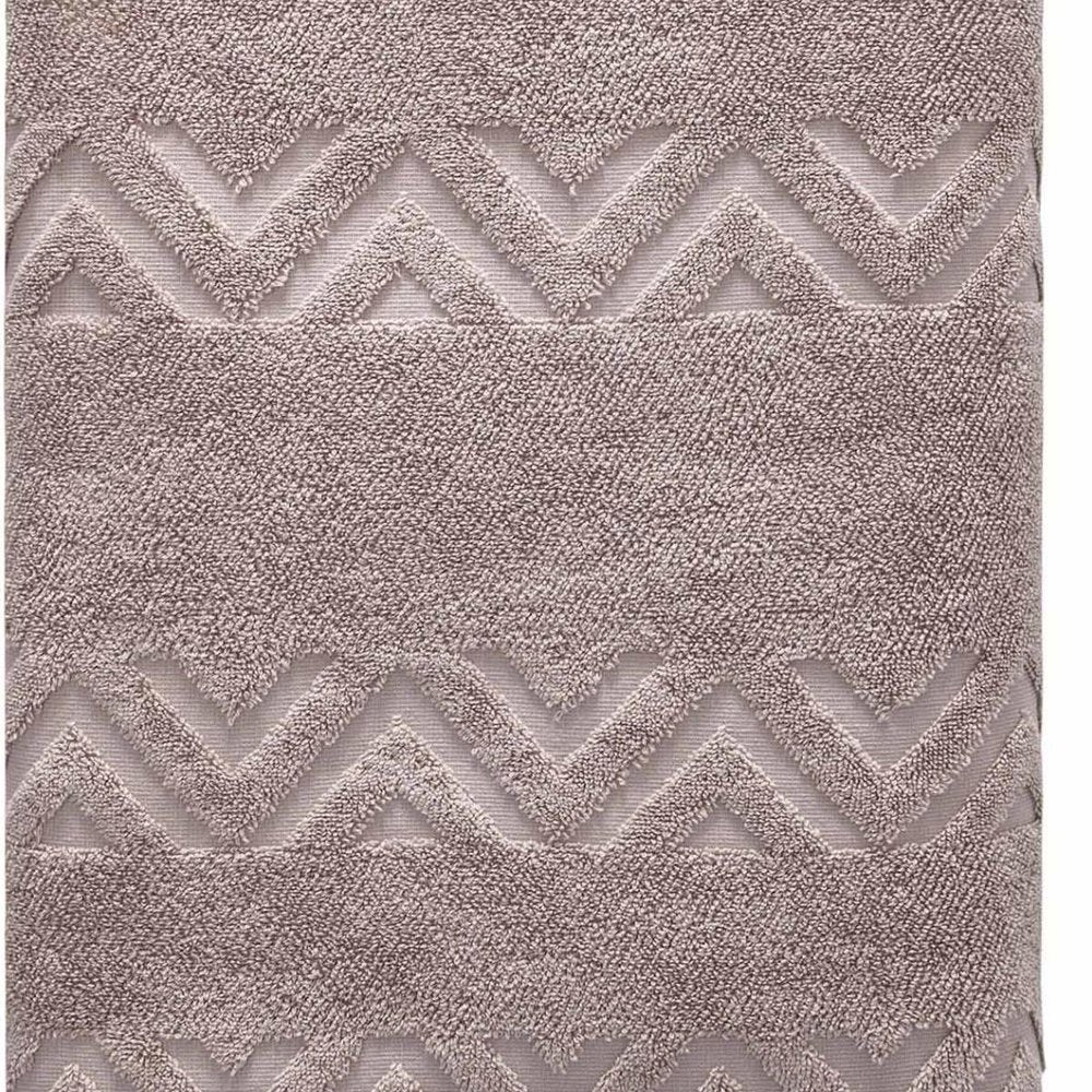 White Jacquard Turkish Cotton 27" X 54" Chevron Bath Towel