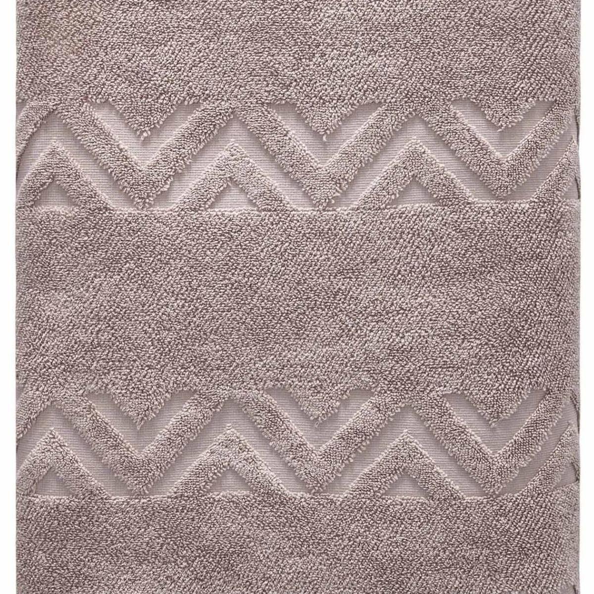 Light Brown Jacquard Turkish Cotton 27" X 54" Chevron Bath Towel