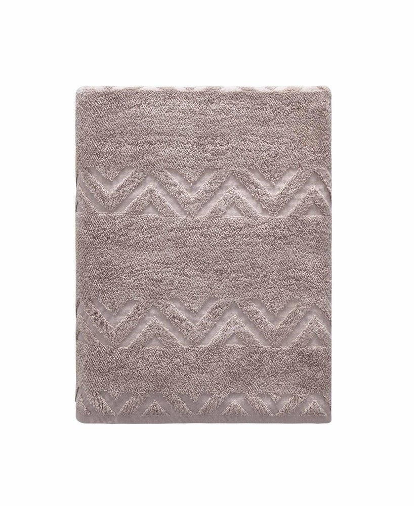 White Jacquard Turkish Cotton 27" X 54" Chevron Bath Towel