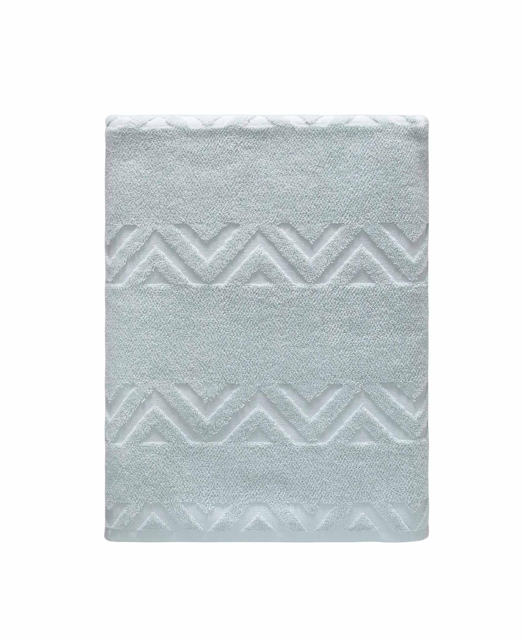 Aqua Jacquard Turkish Cotton 27" X 54" Chevron Bath Towel