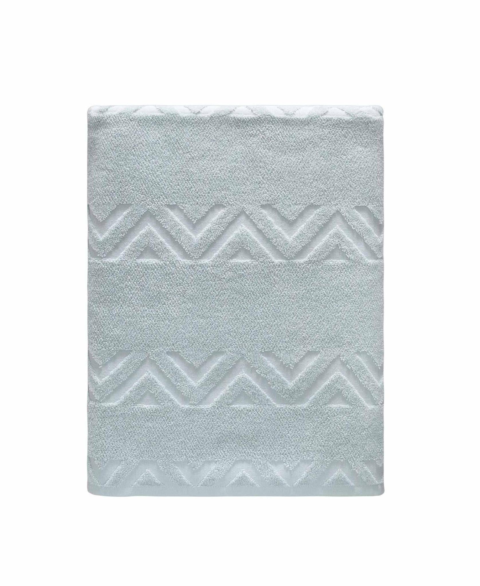 Aqua Jacquard Turkish Cotton 27" X 54" Chevron Bath Towel