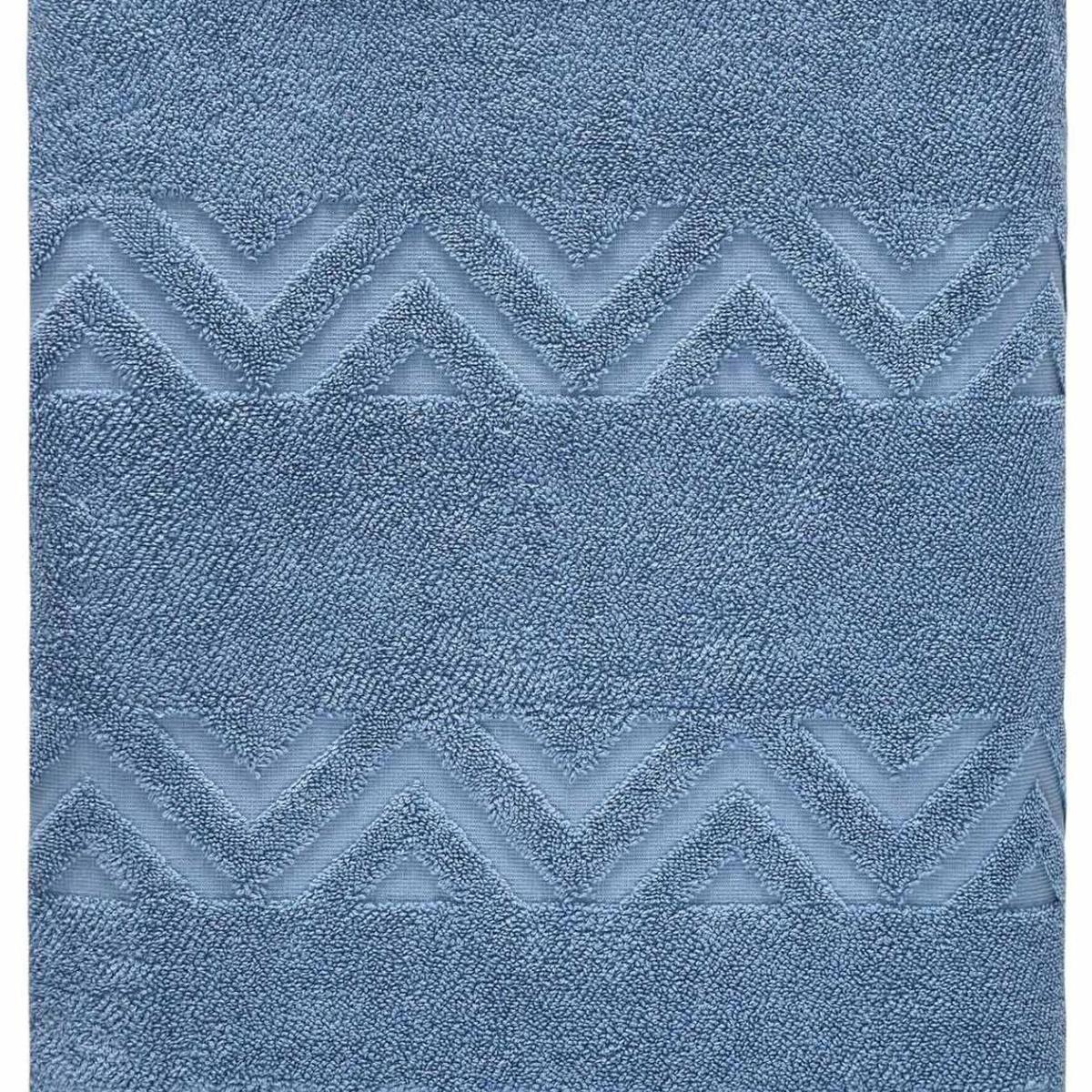 Navy Blue Jacquard Turkish Cotton 27" X 54" Chevron Bath Towel