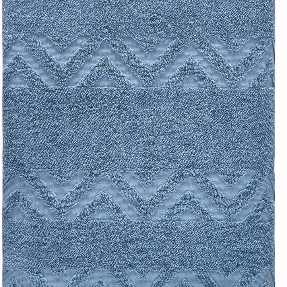 White Jacquard Turkish Cotton 27" X 54" Chevron Bath Towel