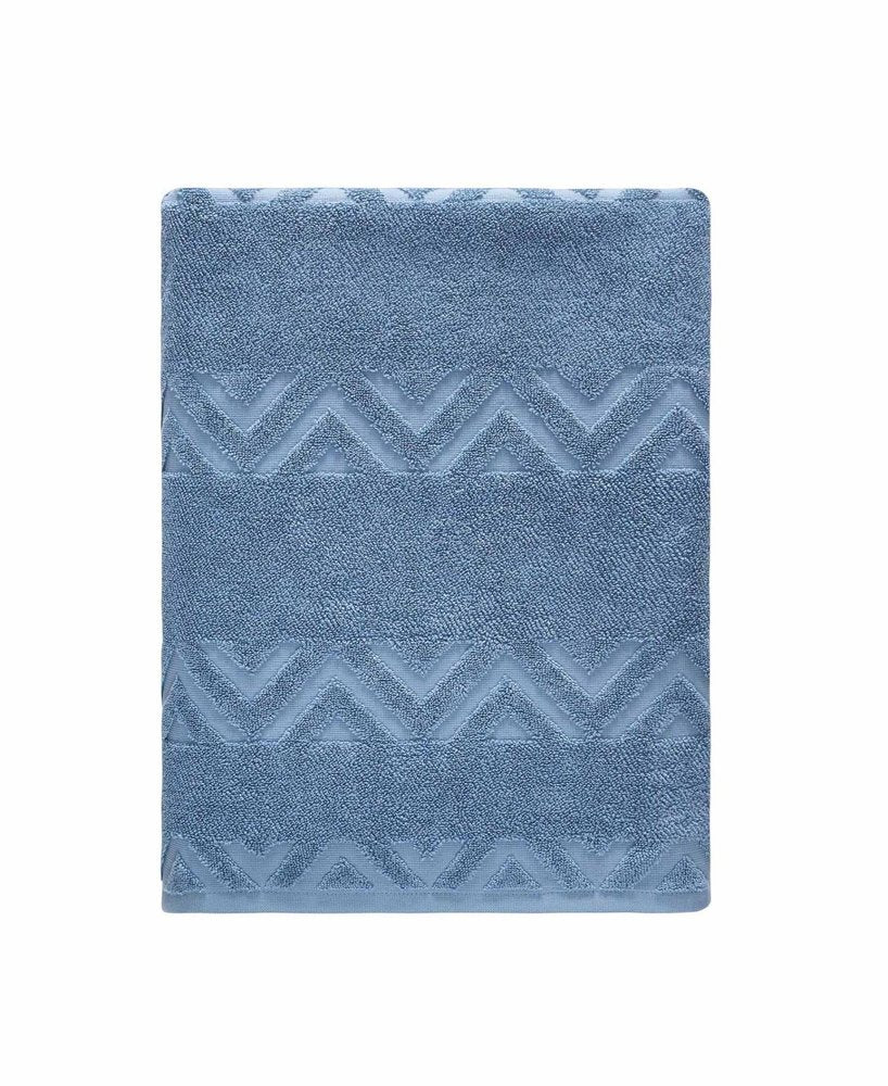 White Jacquard Turkish Cotton 27" X 54" Chevron Bath Towel