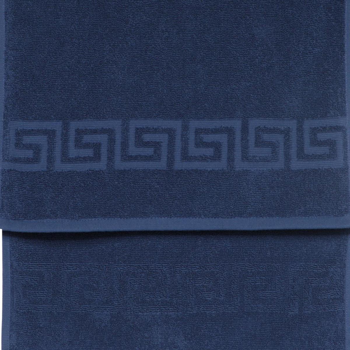 Navy Blue Greek Key Turkish Cotton 30" X 16" Hand Towel