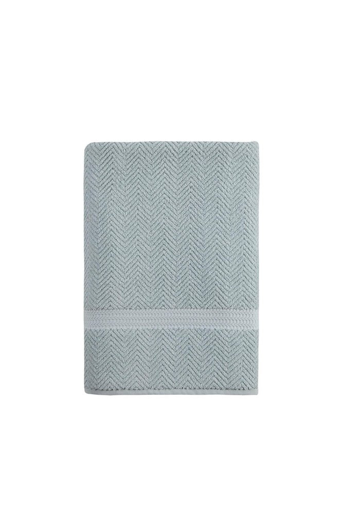 Light Blue Turkish Cotton 35" X 70" Chevron Bath Sheet