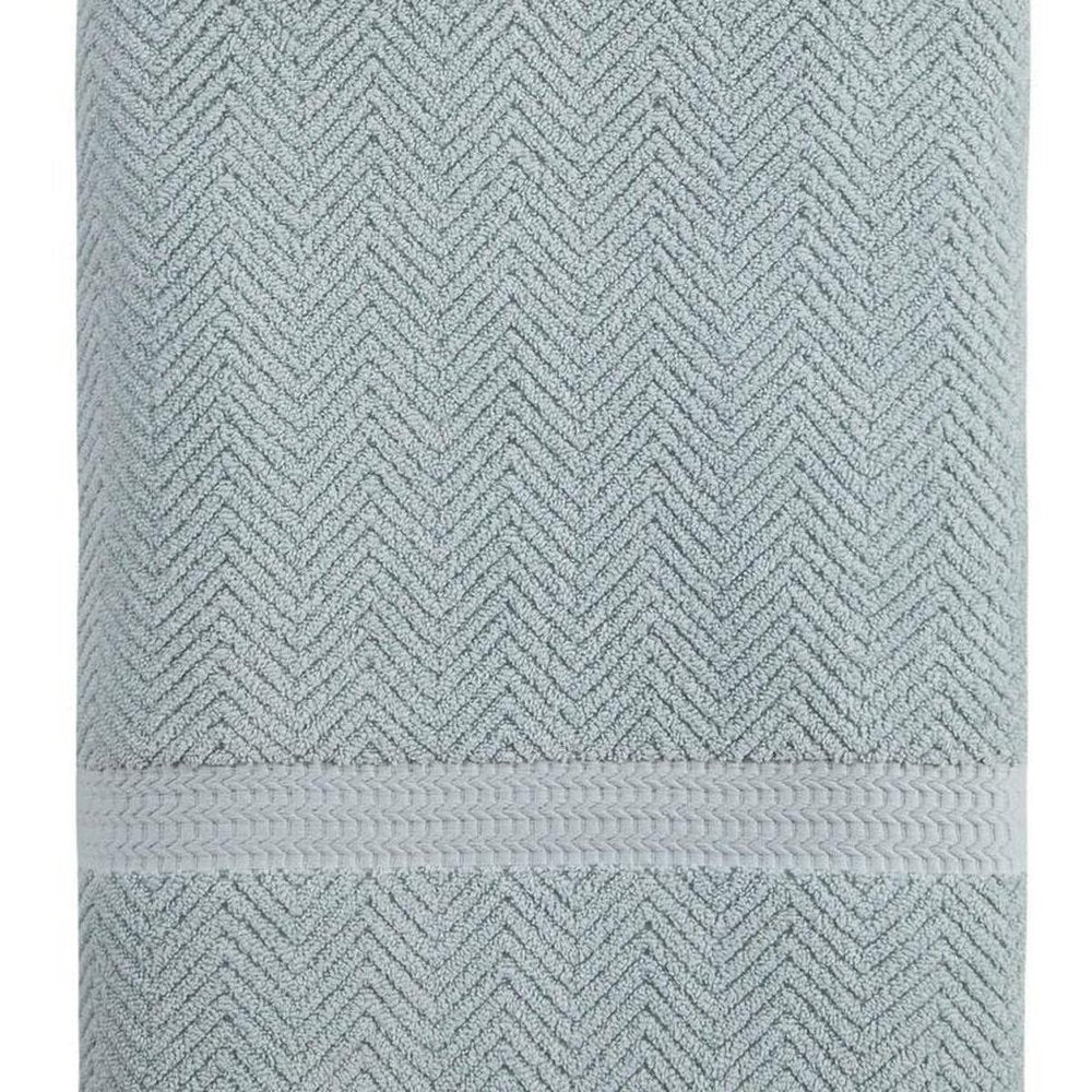 Light Blue Turkish Cotton 35" X 70" Chevron Bath Sheet