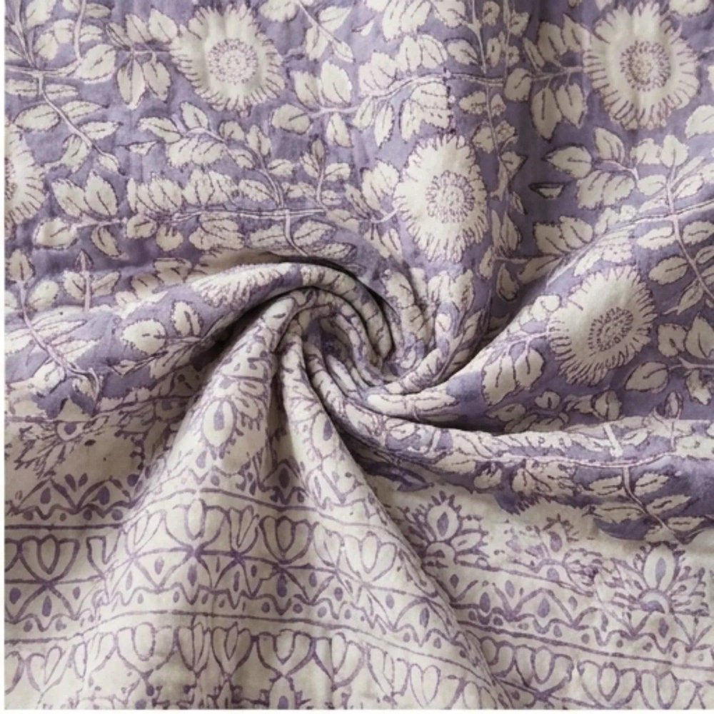 108" X 108" Sage And Cream Floral Cotton Decorative Comforter