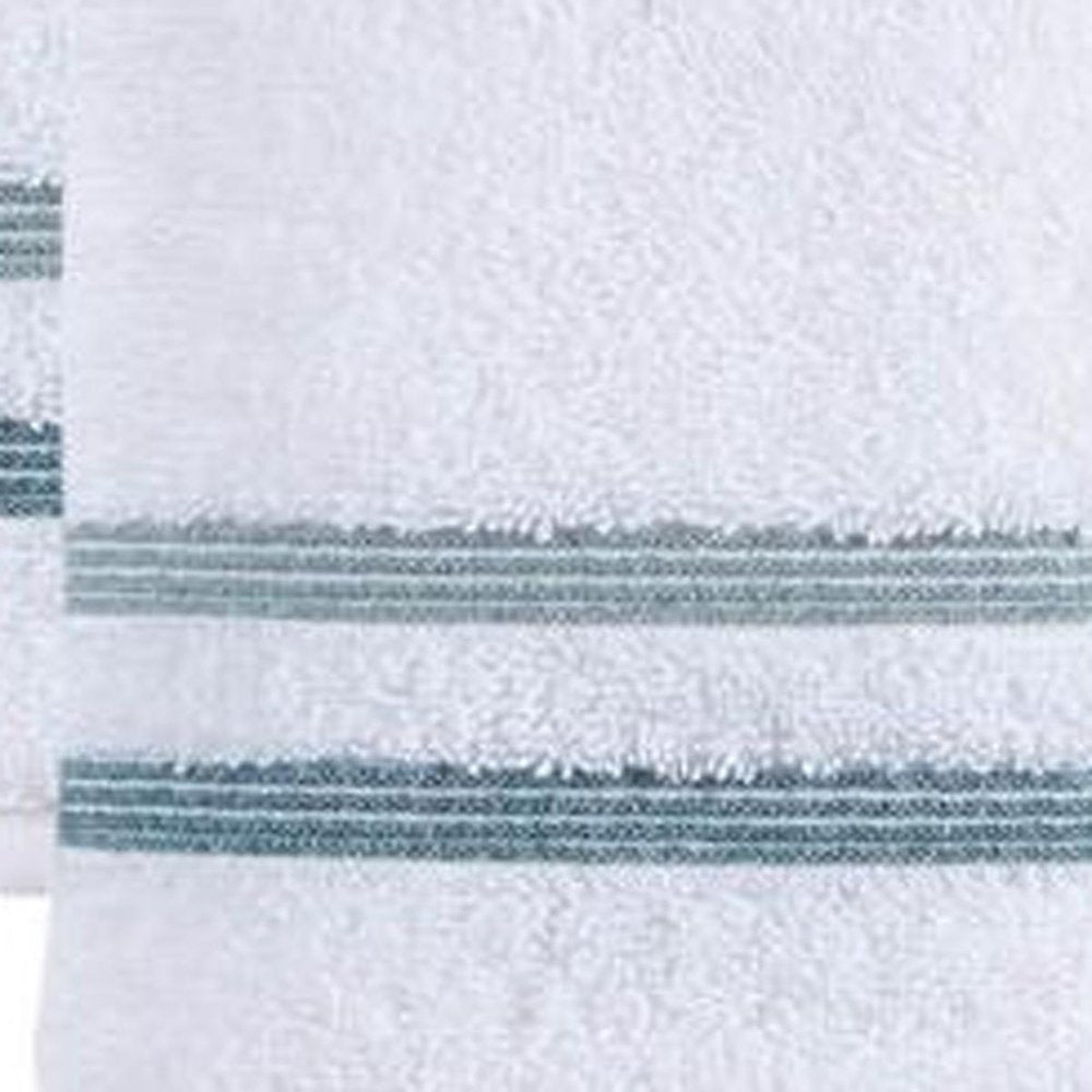 Set of Two White Turkish Cotton 16" X 30" Hand Towels
