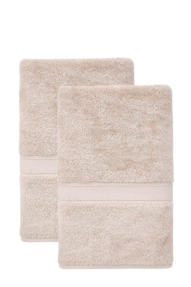 Set of Two White Turkish Cotton 40" X 60" Bath Sheet