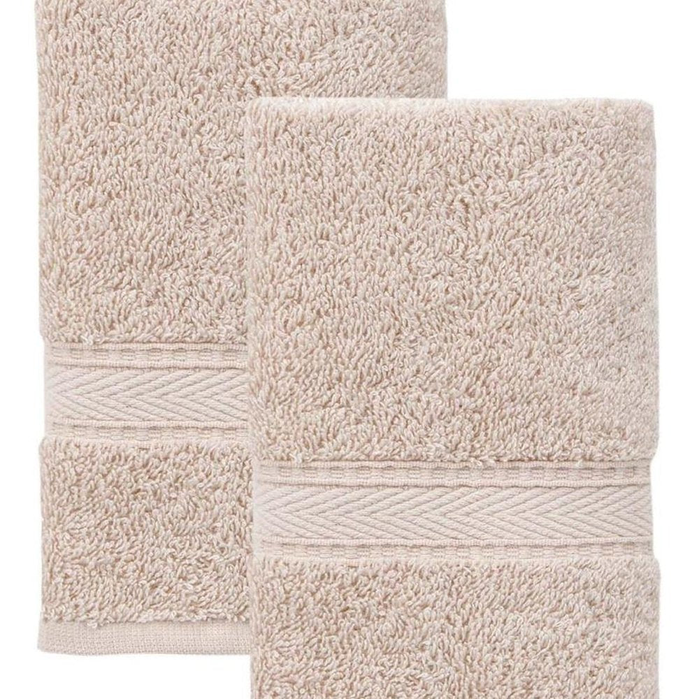 Set of Two White Turkish Cotton 16" X 30" Hand Towels