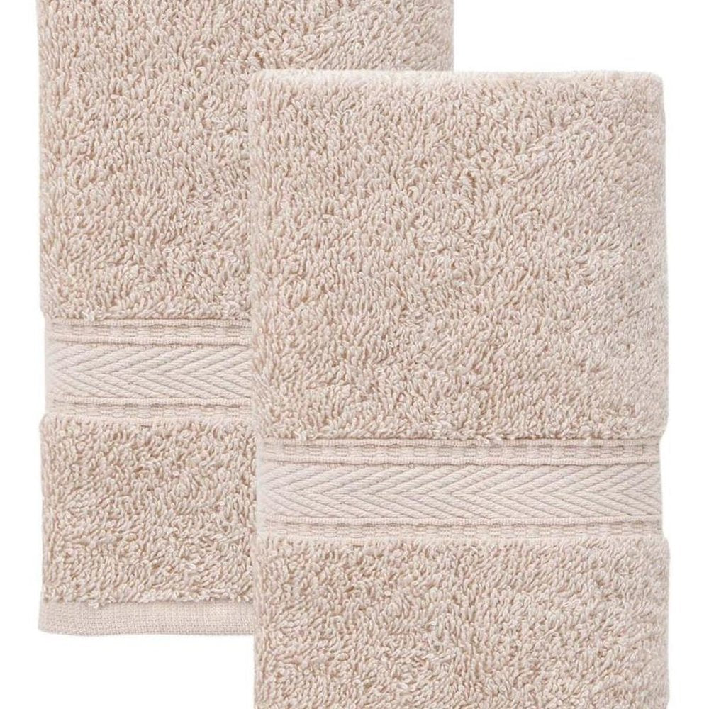 Set of Two White Turkish Cotton 16" X 30" Hand Towels