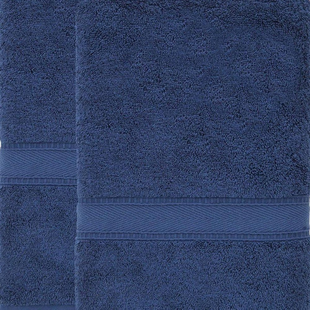 Set of Two White Turkish Cotton 40" X 60" Bath Sheet
