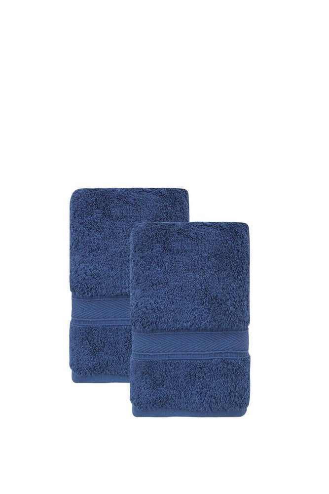 Set of Two White Turkish Cotton 16" X 30" Hand Towels