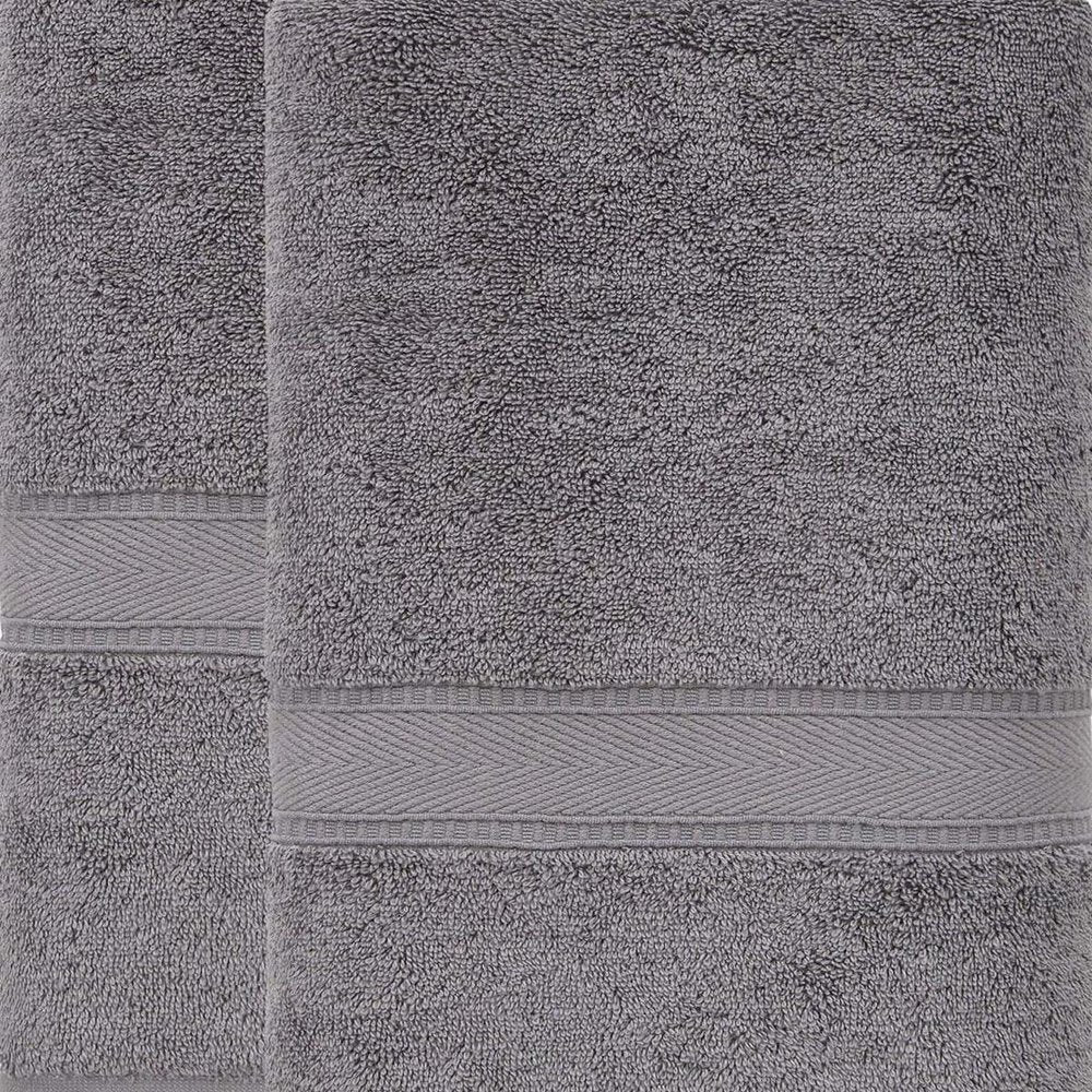 Set of Two White Turkish Cotton 40" X 60" Bath Sheet