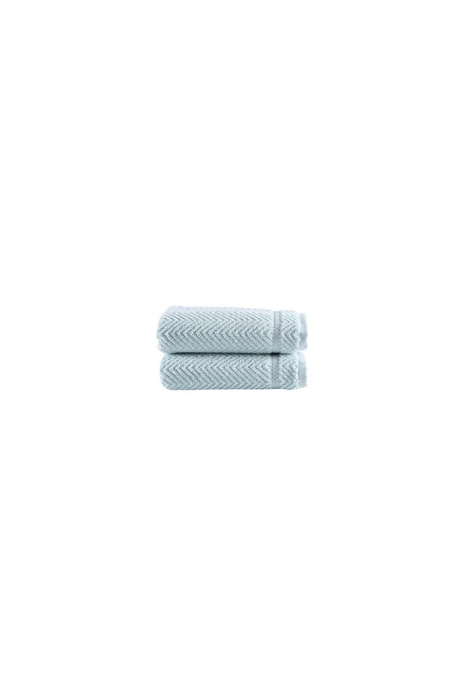 Set of Two White Chevron Turkish Cotton 16" X 30" Hand Towels