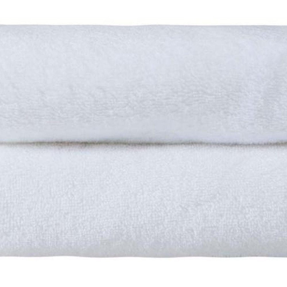 Set of Two White Turkish Cotton 16" X 30" Hand Towels