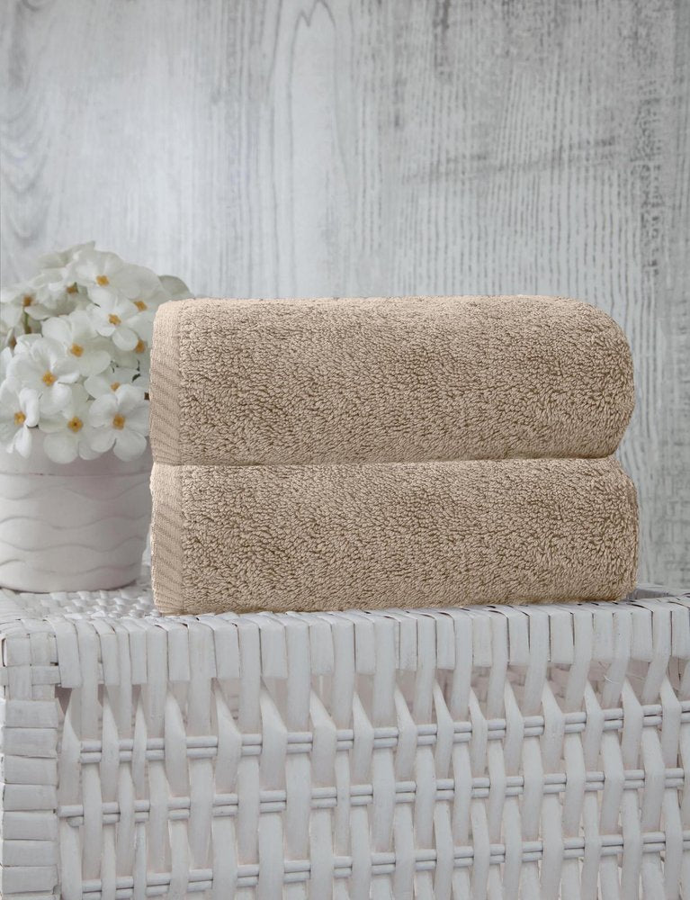 Set of Two White Turkish Cotton 16" X 30" Hand Towels