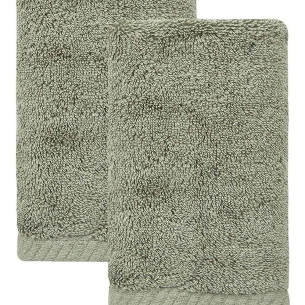 Set of Two White Turkish Cotton 16" X 30" Hand Towels