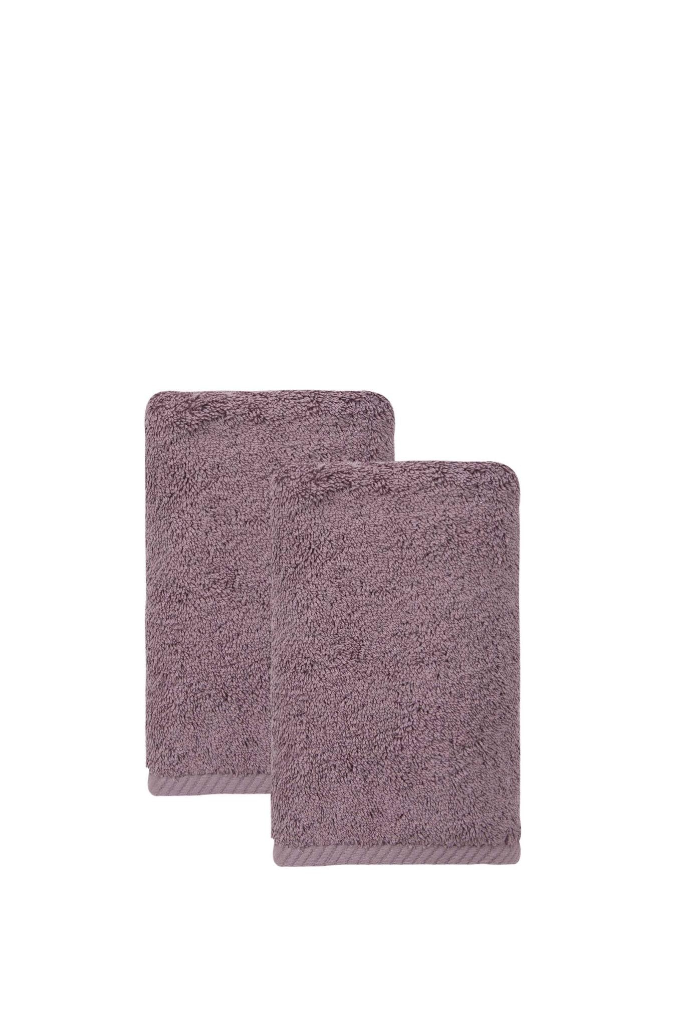 Set of Two Purple Turkish Cotton 16" X 30" Hand Towels