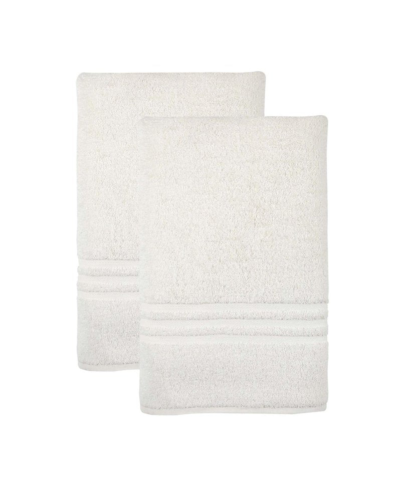 Set of Two White Turkish Cotton 35" X 66" Bath Sheet
