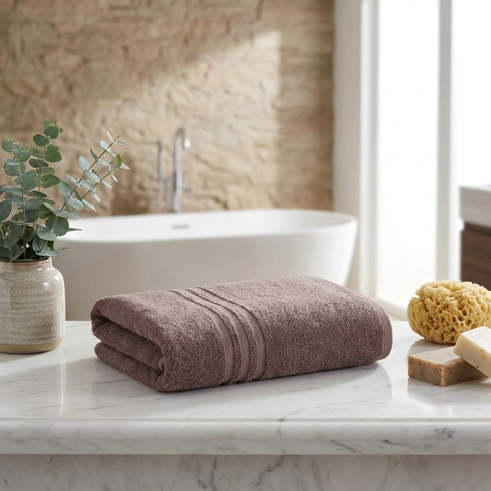 Set of Two White Turkish Cotton 27" X 54" Bath Towels