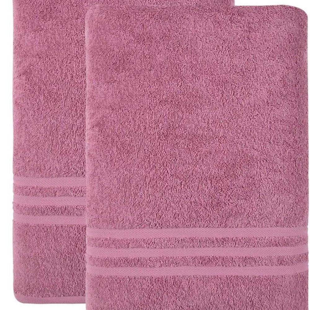 Set of Two White Turkish Cotton 35" X 66" Bath Sheet