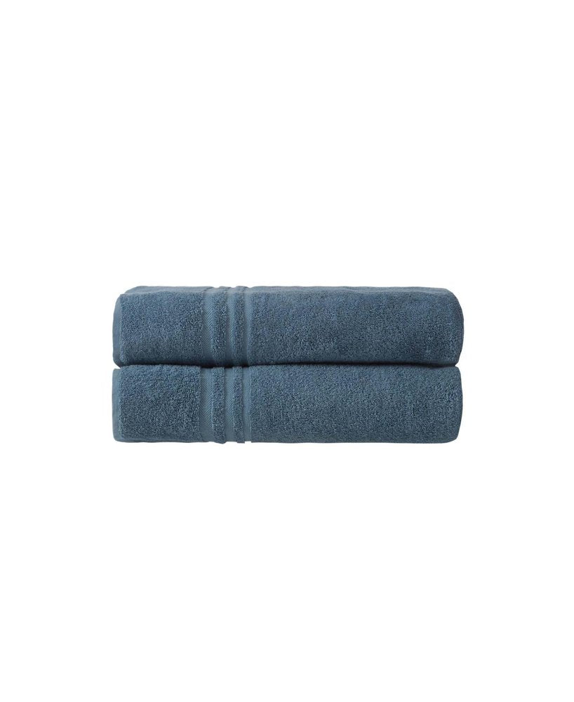 Set of Two White Turkish Cotton 35" X 66" Bath Sheet