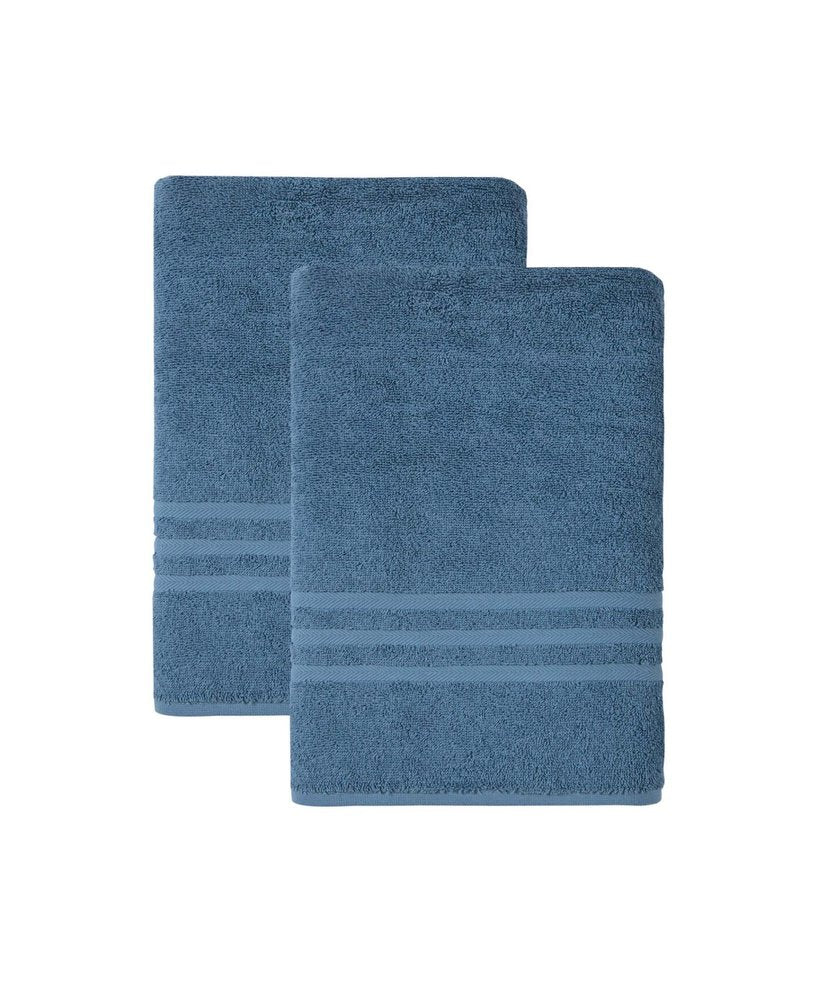Set of Two White Turkish Cotton 27" X 54" Bath Towels
