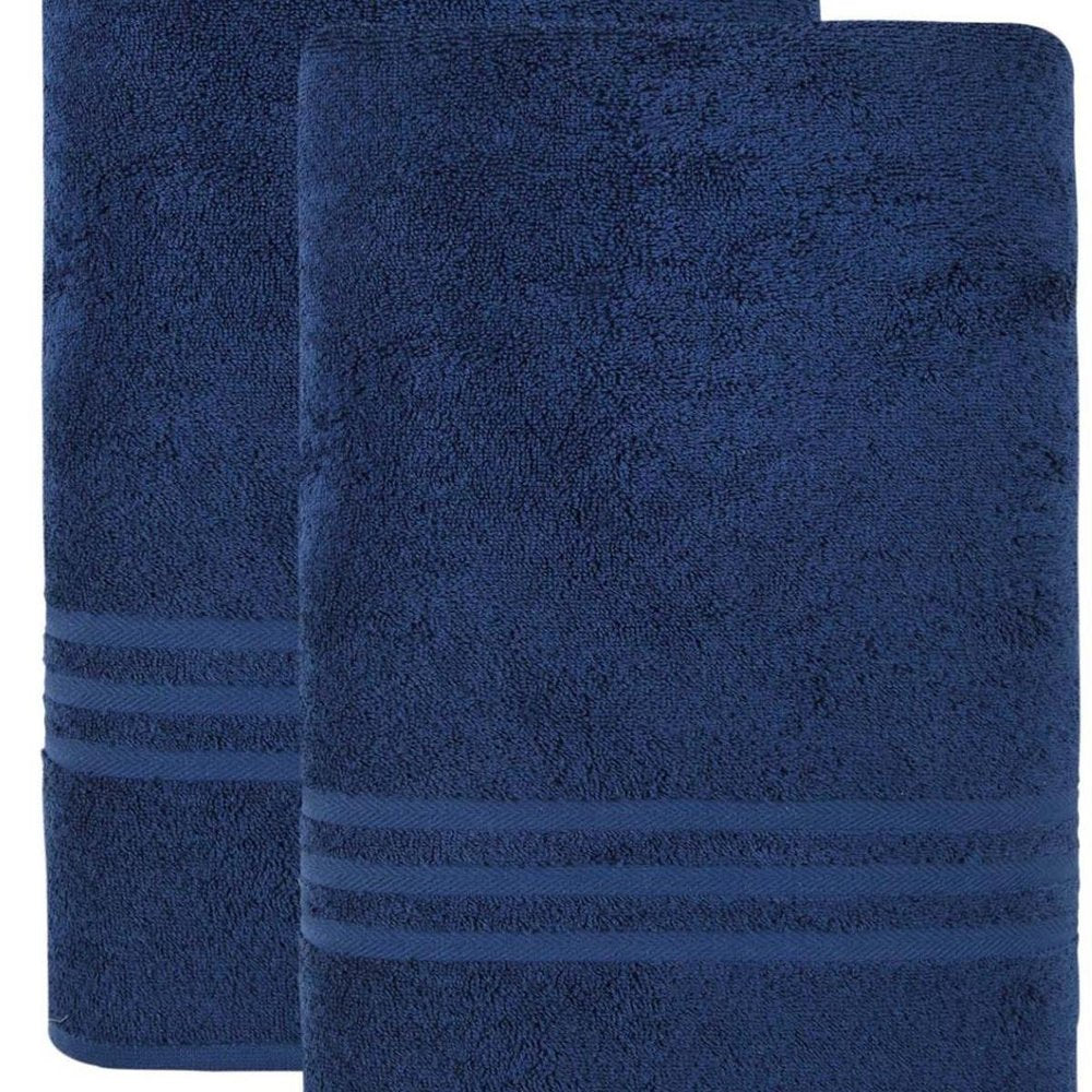 Set of Two White Turkish Cotton 35" X 66" Bath Sheet