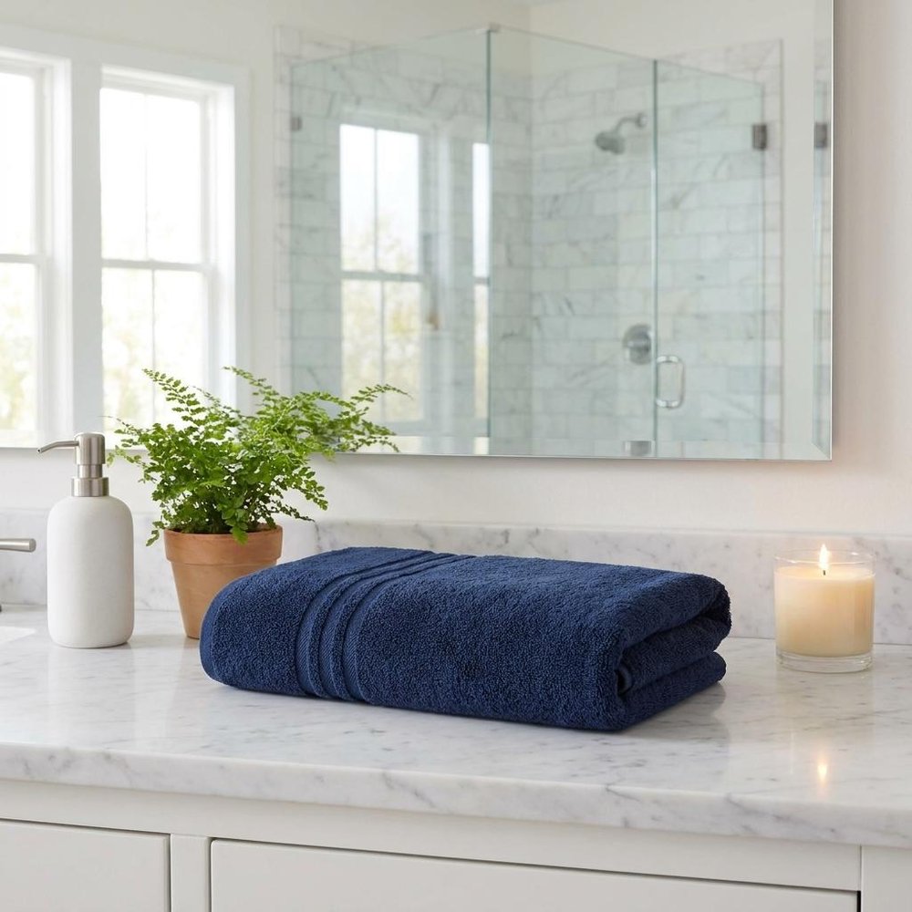 Set of Two White Turkish Cotton 35" X 66" Bath Sheet