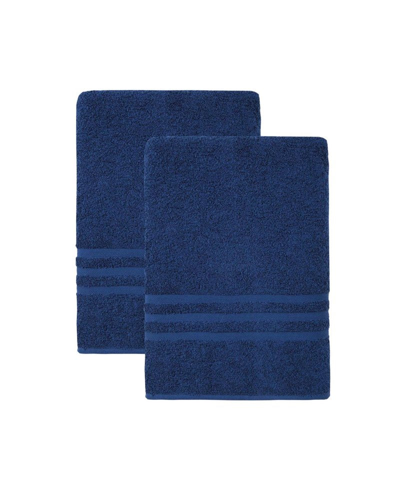 Set of Two White Turkish Cotton 27" X 54" Bath Towels