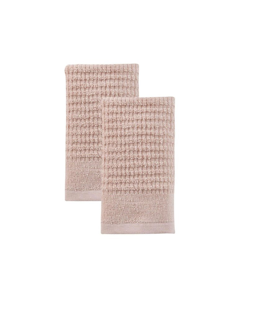Set of Two White Polka Dots Turkish Cotton 16" X 30" Hand Towels