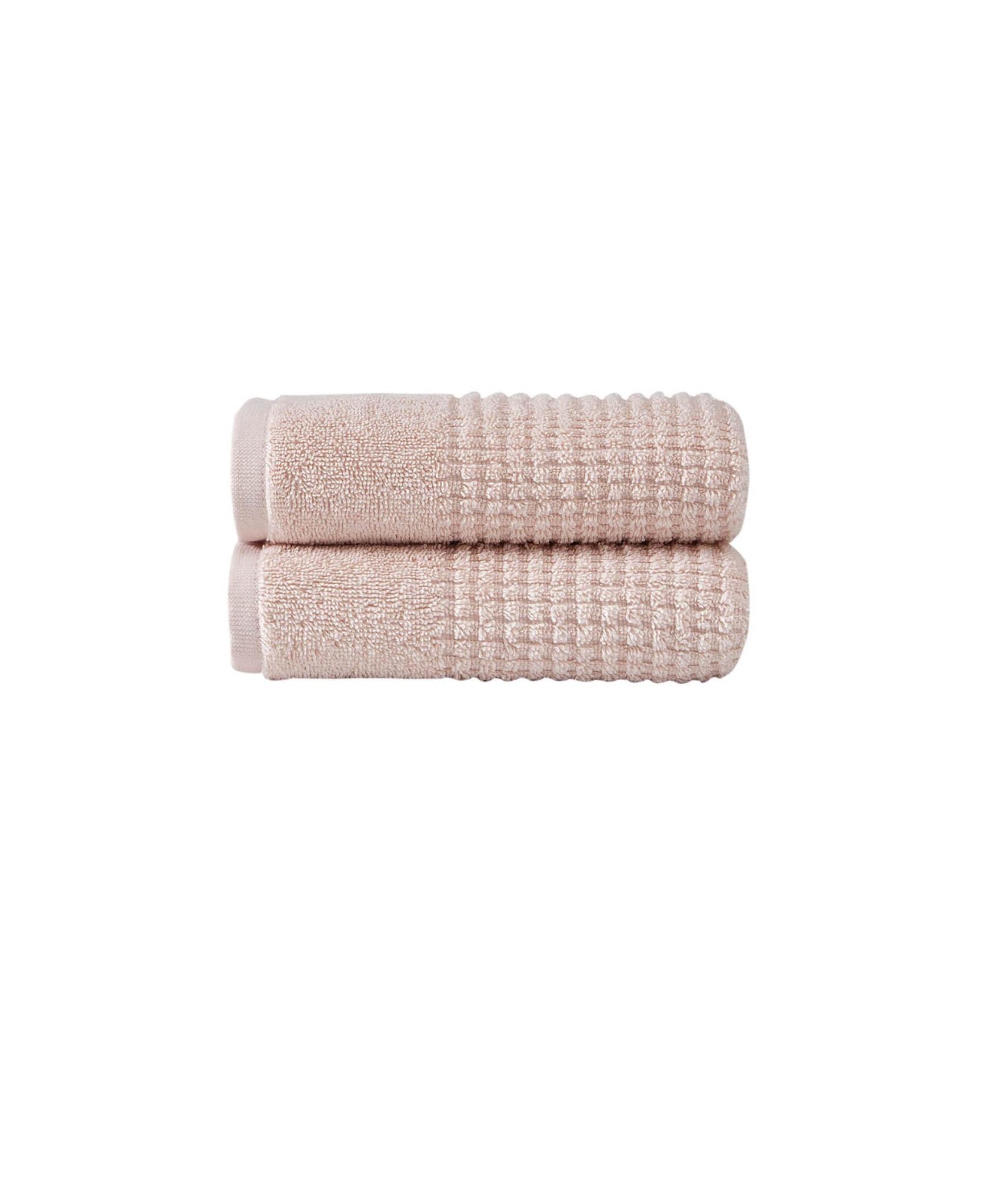 Set of Two Pink Polka Dots Turkish Cotton 16" X 30" Hand Towels