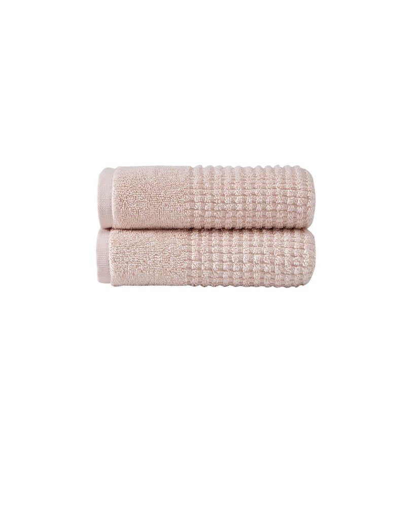 Set of Two White Polka Dots Turkish Cotton 16" X 30" Hand Towels