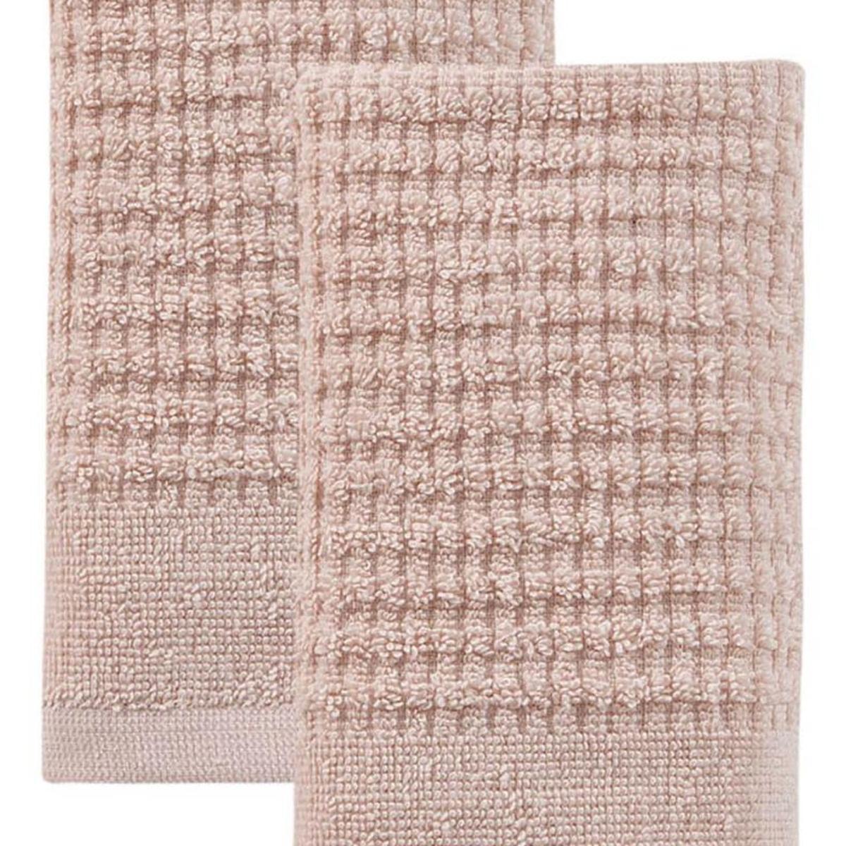 Set of Two Pink Polka Dots Turkish Cotton 16" X 30" Hand Towels