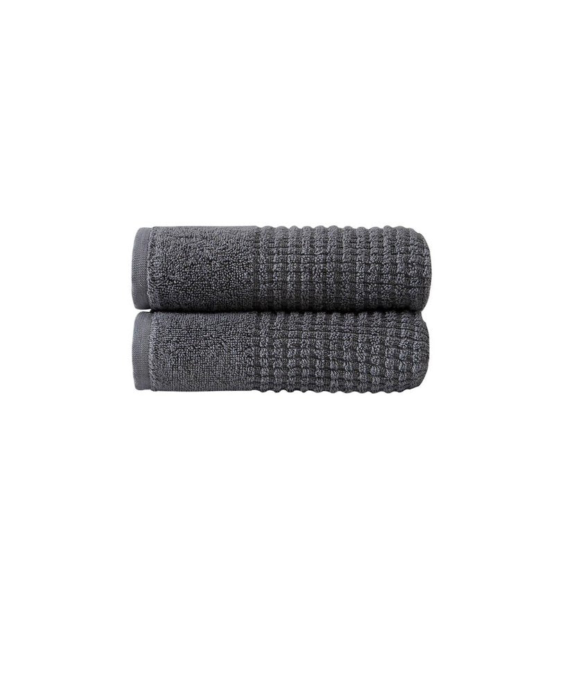 Set of Two White Polka Dots Turkish Cotton 16" X 30" Hand Towels