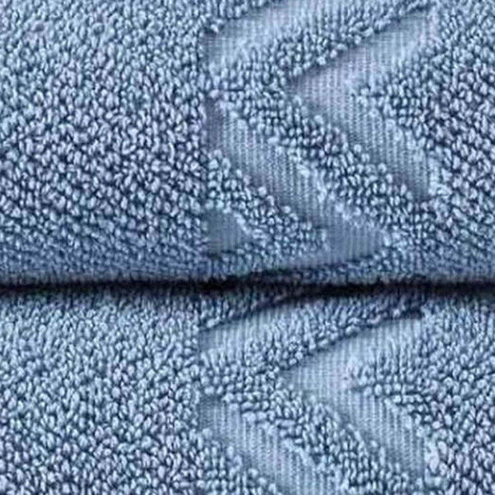 Set of Four White Geometric Turkish Cotton 27" X 54" Hand Towels