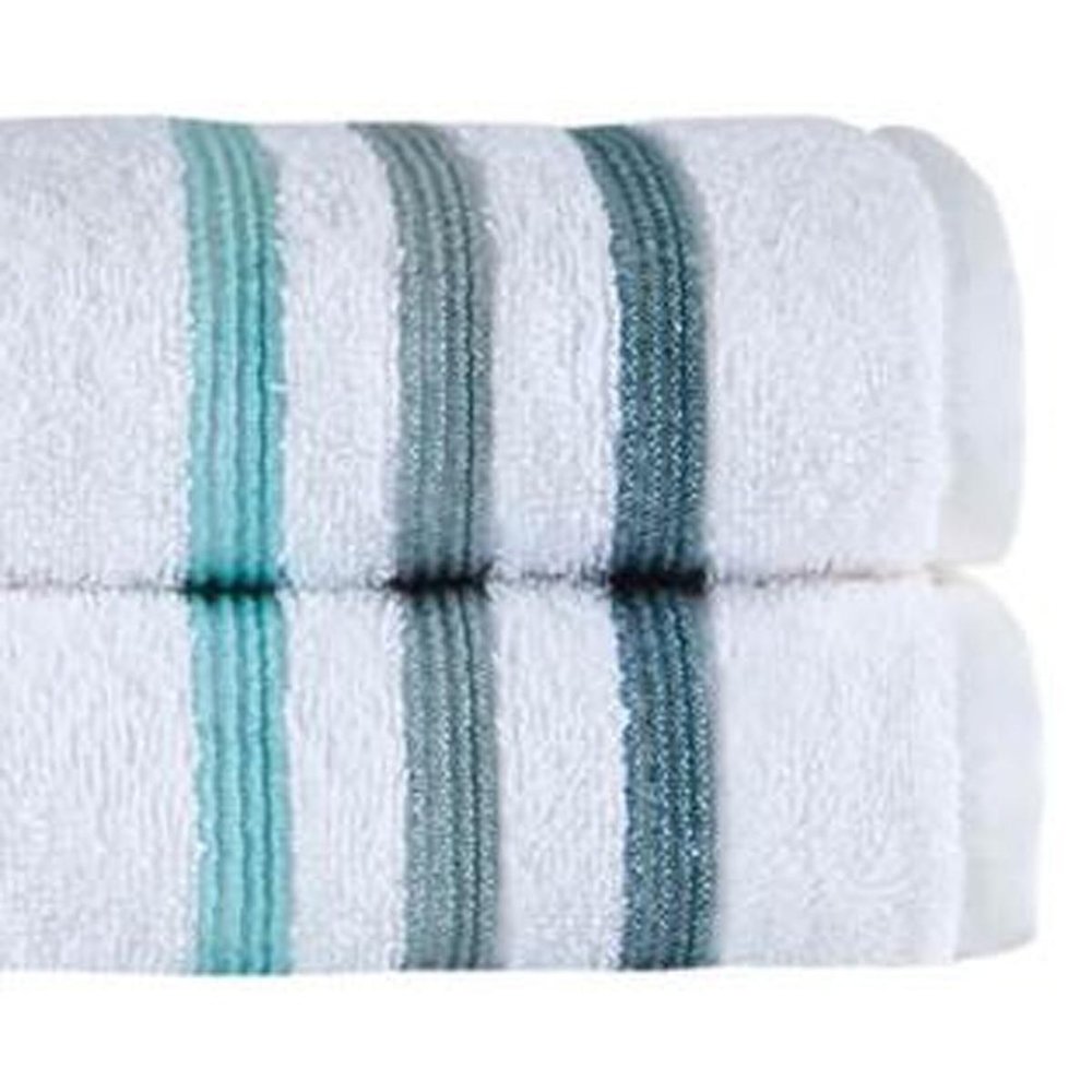 Set of Two White Turkish Cotton 27" X 54" Bath Towels